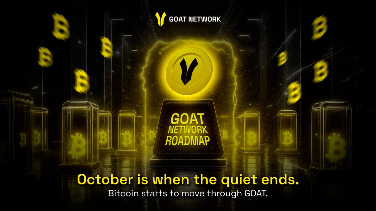 GOATRollup's tweet image. In Bitcoin’s long timeline, late October often becomes the moment when projects stop building in silence and start speaking to the future. For more than a decade, many teams have chosen this window to publish roadmaps, release upgrade plans, or outline community visions. It is…