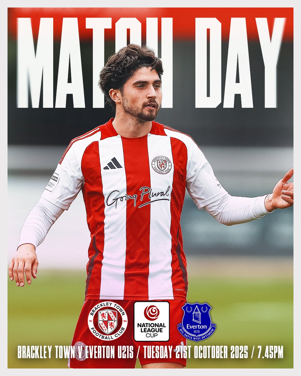 Matchday: We welcome <a href="/Everton/">Everton</a> U21s to Brackley this evening.  7.45pm KO.

Adults: £7 | Conc | £4 | Under 18 - Free (but need a ticket) | Season ticket holders - Free.

🏆 The Premier League Trophy will also be there from 6pm for photos.

#WeAreBrackley 🔴⚪️
