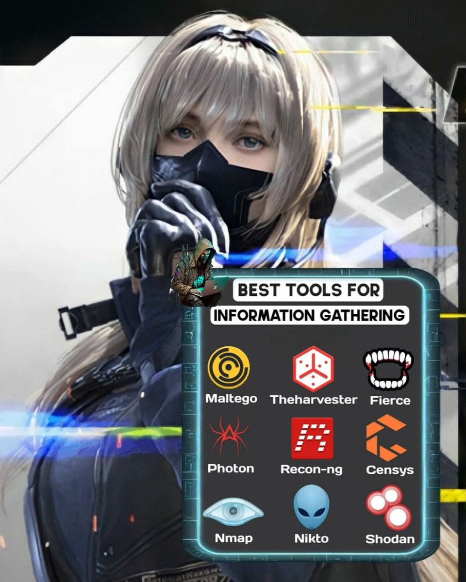 Anastasis_King's tweet image. 🕵️Best Tools for Investigating Gathering
🔹Maltego
🔹TheHarvester
🔹Fierce
🔹Photon
🔹Recon-ng
🔹Censys
🔹Nmap
🔹Nikto
🔹Shodan
🔖#infosec #cybersecurity #hacking #pentesting #security