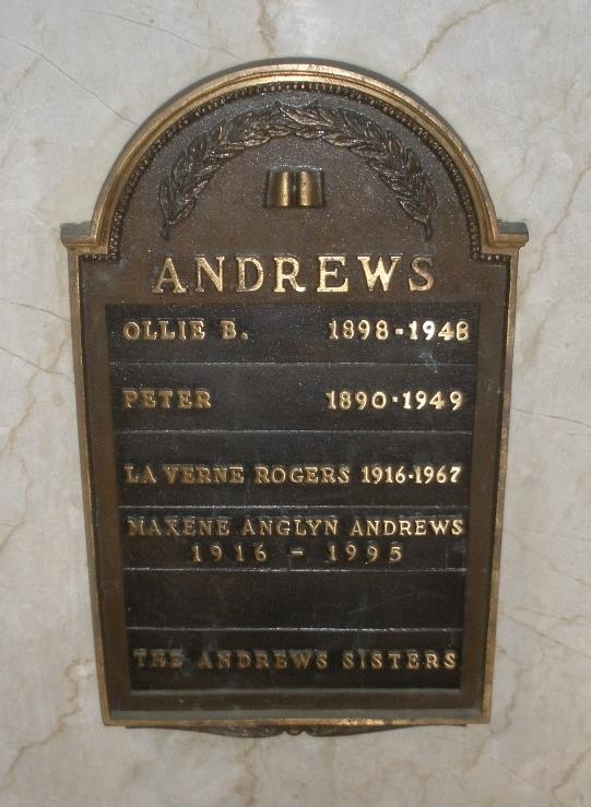 CemeteryGuide's tweet image. Singer, actress Maxene Andrews, of the Andrews Sisters, died on this date in 1995. She&apos;s at Forest Lawn Glendale.