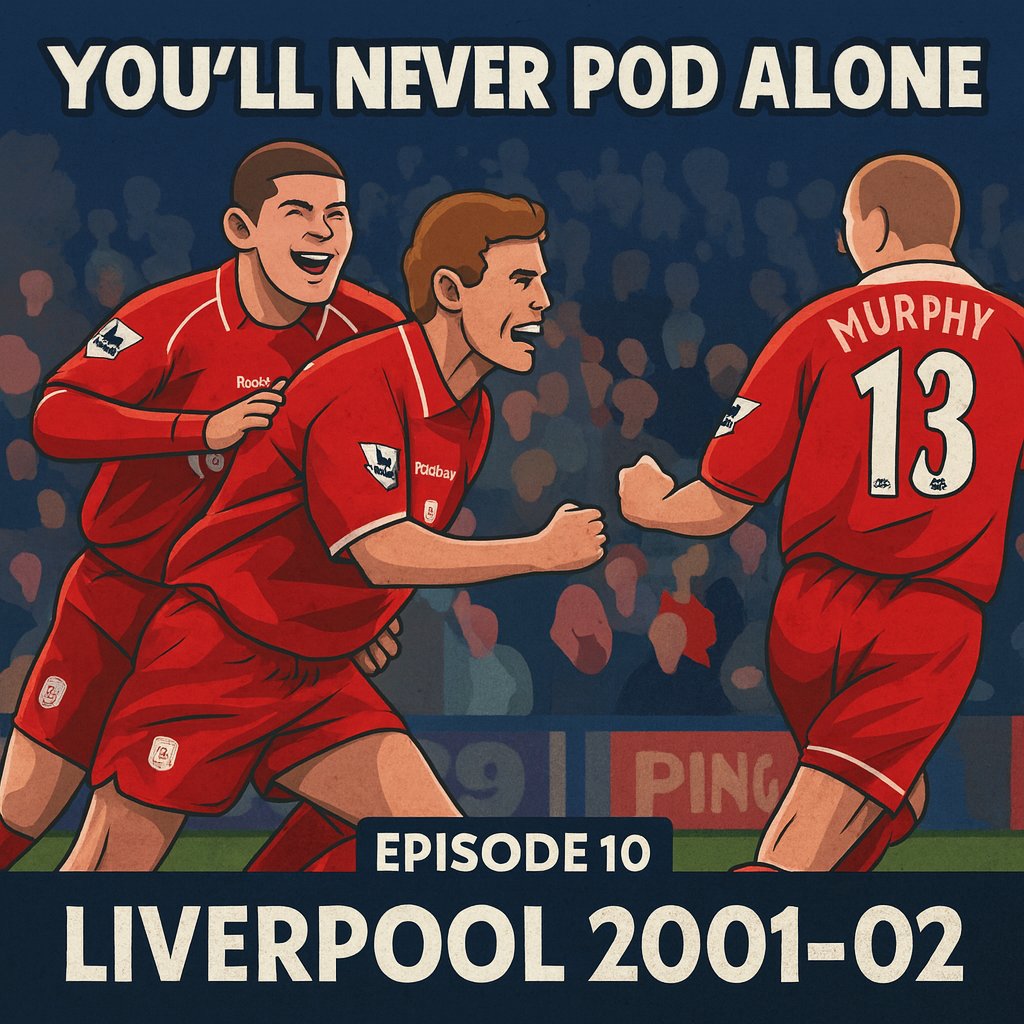 🚨 NEW EPISODE 🚨
Episode 10 of You’ll Never Pod Alone is out now! 🎙️

We rewind to 2001–02:
⚽ Owen wins the Ballon d’Or 🏆
❤️ Houllier’s illness &amp; emotional return
🔥 Gerrard and Riise rise to the occasion
🇪🇺 Reds push for the title &amp; shine in Europe