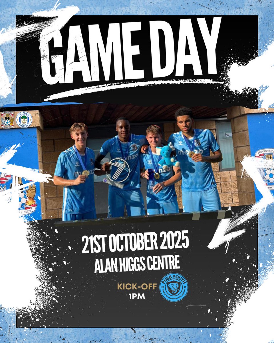 ⚽️ MATCHDAY:

🆚 Wigan Athletic U21s
🏟️ Alan Higgs Centre
⏰ 1pm Kick-Off
🏆 Professional Development League

Can the Sky Blues get back to winning ways following a heavy defeat to Watford?

#PUSB || #PUSBYouth🐘 || #WAFC