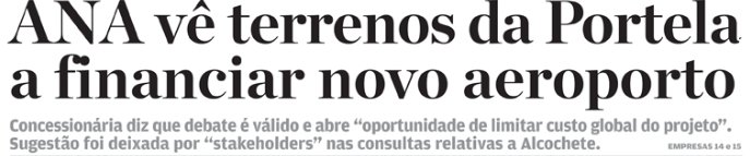 O secretário-geral do PSD,
José Luís Arnaut, quer que sejam os portugueses a pagar o novo aeroporto de Lisboa, apesar de o contrato prever que seja a ANA/VINCI.