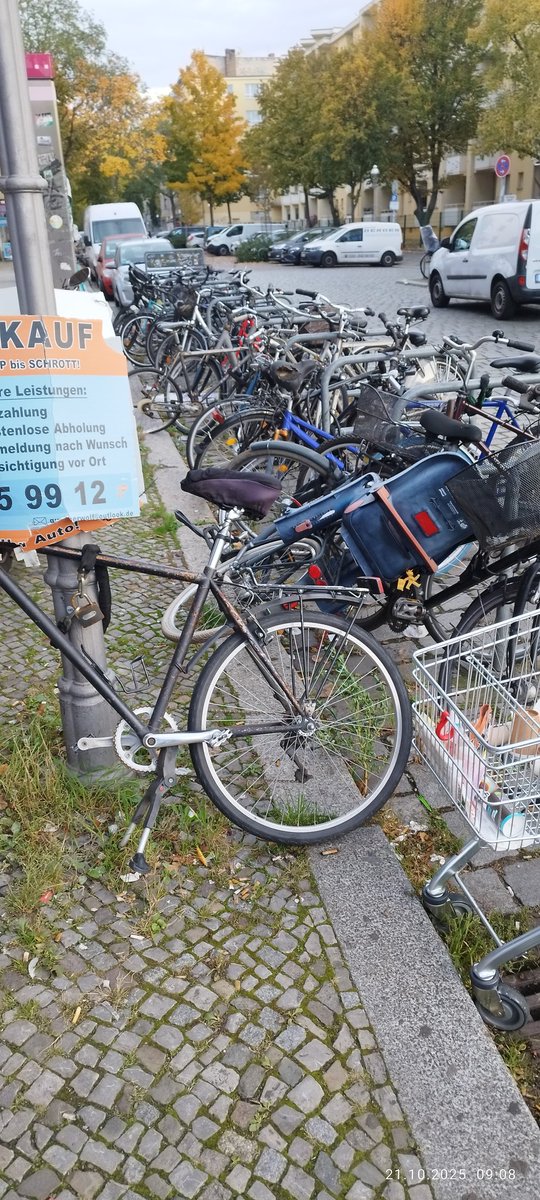 Fahrradalltag in Moabit, Turmstraße.
Weit über 50% nur "Schrott und Leichen".