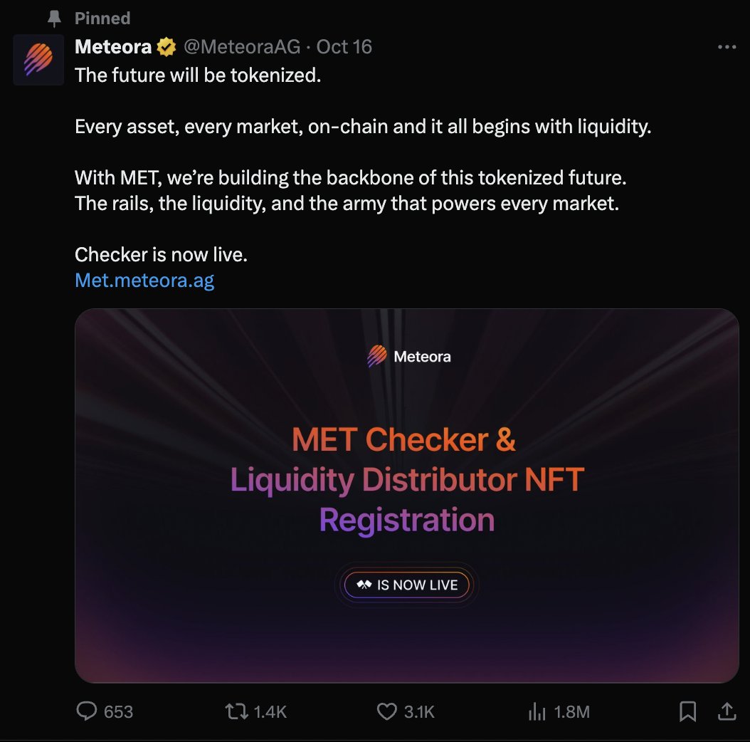 this has been holding between 20-40k mcap for a month now but it has to bond soon imo

it's the OG $MET from pumpfun.

and $MET TGE is in less than 2 days, about to hit peak fomo

another 10x from here? gamble at 40k. 

9h5WhtT2qcXV4Fc5rTYkkT6AqCqNjDwKWwdF4PyApump