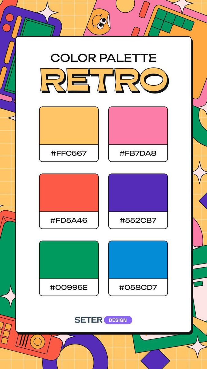 pietrobaudin's tweet image. color palette retro - to use for your next project: