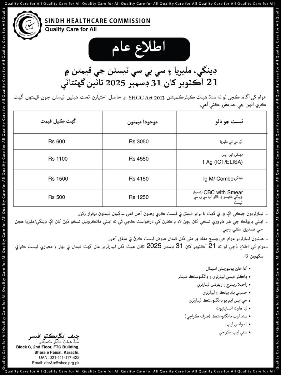 Sindh Healthcare Commission (SHCC) tweet media