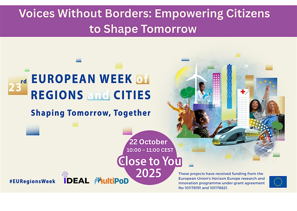 webLyzard's tweet image. How can we ensure every voice counts in democracy? 👥
Join #IDEAL and #MultiPoD at European Week of Regions and Cities to explore how AI &amp;amp; innovative tools can break down barriers and make political participation accessible to all.
Register ▶️ loom.ly/uGRe2DM