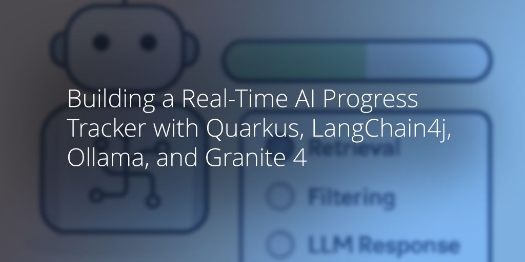 Quarkus (@quarkusio) on Twitter photo Turn your LLM pipeline into a transparent, step-by-step experience that shows retrieval, prompt creation, and model calls in real time. Powered by Quarkus, LangChain4j, and Granite4 on Ollama.
buff.ly/zuhNpo7 Turn your LLM pipeline into a transparent, step-by-step experience that shows retrieval, prompt creation, and model calls in real time. Powered by Quarkus, LangChain4j, and Granite4 on Ollama.
buff.ly/zuhNpo7