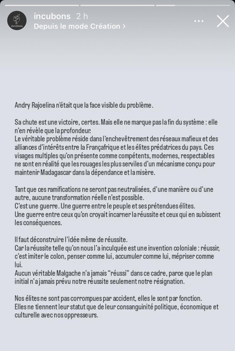 Un des seuls comptes qui parle que en fact depuis le début du mouvement Gen Z a Madagascar 🇲🇬