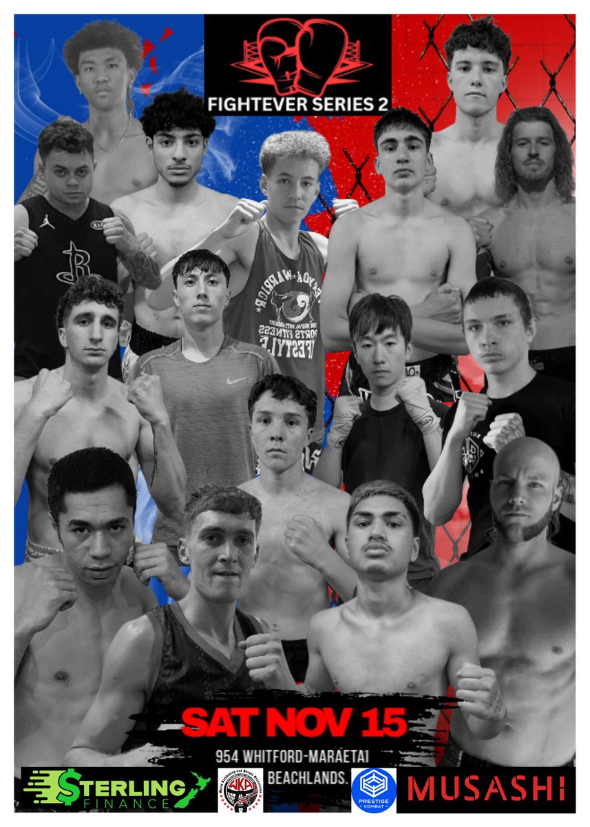 Official_WKA's tweet photo. 🔥 Get Ready for FIGHT EVER SERIES 2 🔥
The ultimate fight night experience is coming! 💥

📅 Saturday, 15 November 2025
📍 Te Puru Community Centre
🎟️ Tickets: https://t.co/P09SNsuruJ

🎥 Powered by Prestige Combat

🥊 Sanctioned by World Kickboxing and Karate Association

#FightEverSeries2 #PrestigeCombat #WKAInternational #Kickboxing #MuayThai #FightNight #CombatSports #MartialArtsCommunity #TrainHardFightSmart #FutureChampions #LiveAction