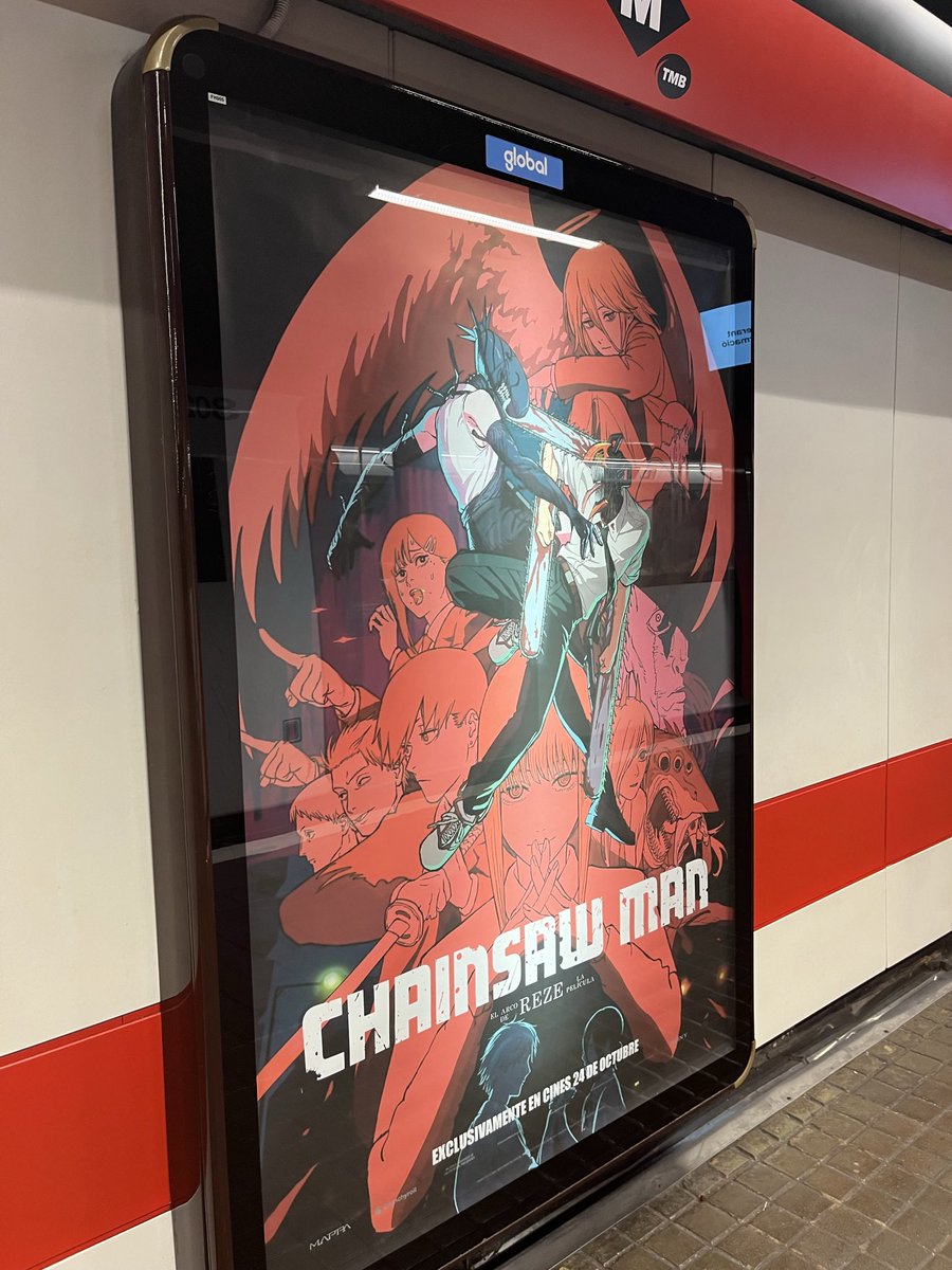 ayanobro's tweet image. Just saw this on the metro station!  Are you excited for the new movie? ❤️ #chainsawman