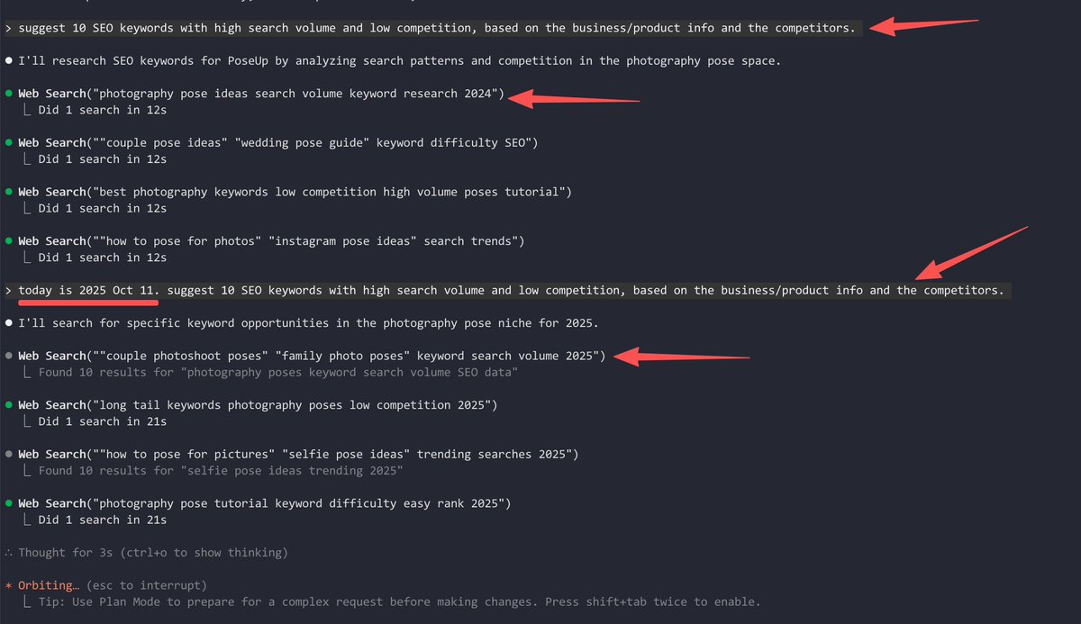 Claude Code 使用技巧11/n 最近2 天爆火的大模型实盘加密货币交易https://t.co/WXlooGfDCD，在看了他们的提示词 后，意识到一个一直以来“灯下黑”的AI 使用技巧。 告诉AI 现在是什么日期和时间。 我们给