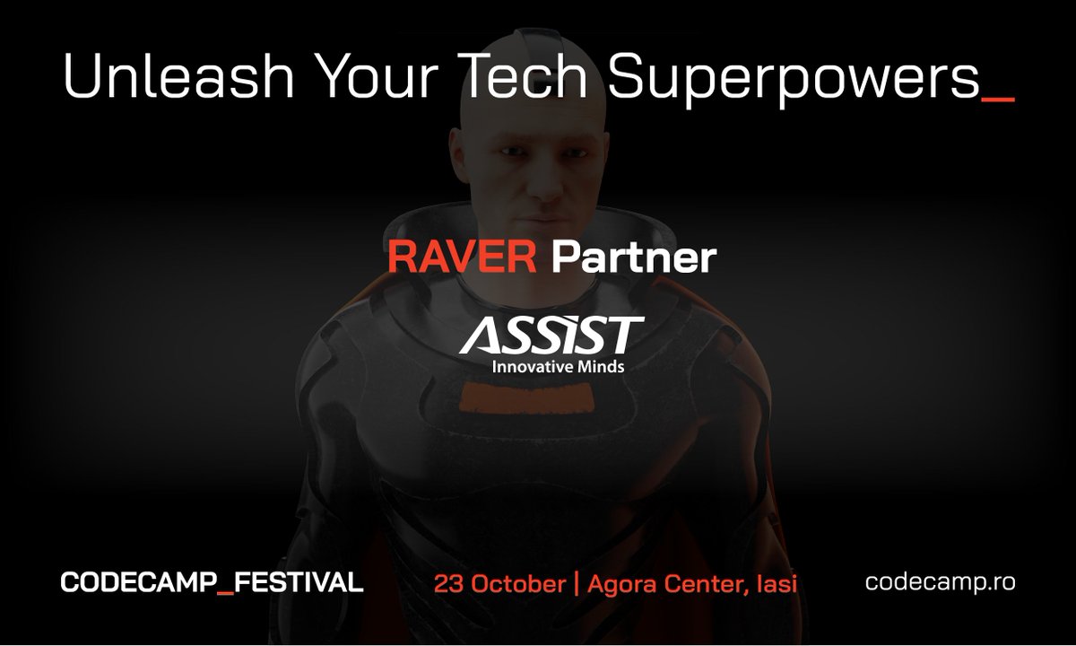 Codecampro's tweet image. Introducing ASSIST Software as a Raver Partner at Codecamp_Festival Iasi 2025: codecamp.ro/codecamp-festi…!

Meet the ASSIST Software team and discover how their blend of deep experience and pioneering innovation is shaping the future of software development.