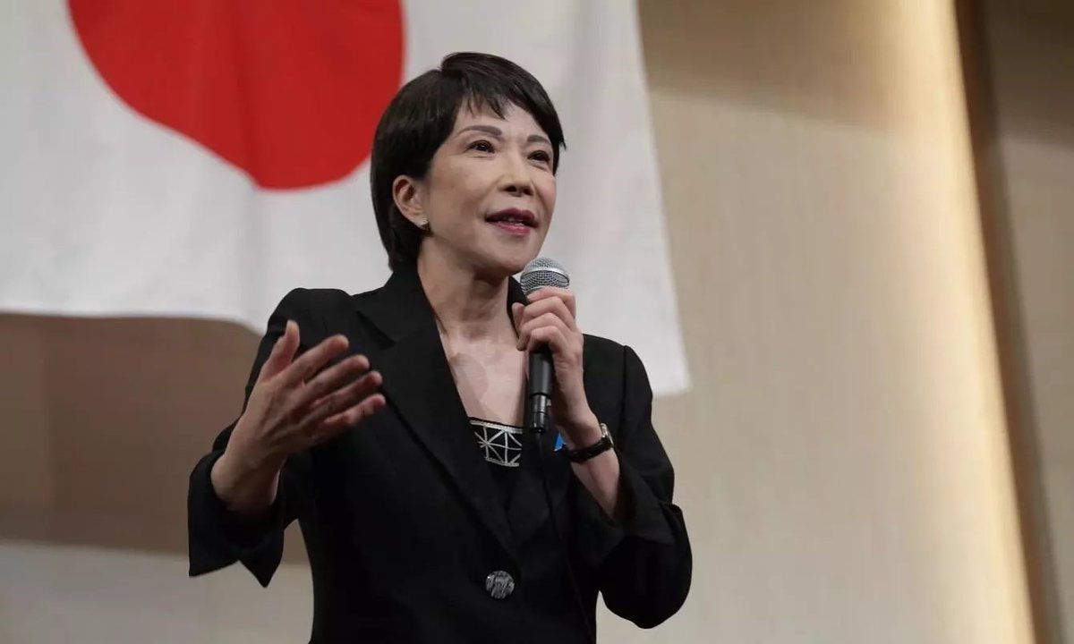 ianmiles's tweet photo. Japan voted for its first female prime minister, Sanae Takaichi, who happens to be conservative. She intends to aggressively cut taxes, deport migrant criminals, ban asylum seekers, ban “gender equality” and “diversity”, and scrap Article 9 to rebuild a strong Japanese military. https://t.co/KyfjU7gLUo