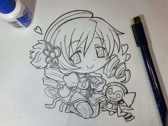 マミさん 定期リサイクル 同人ラミ&加工前コピックアナログ塗り絵 #魔法少女まどかマギカ