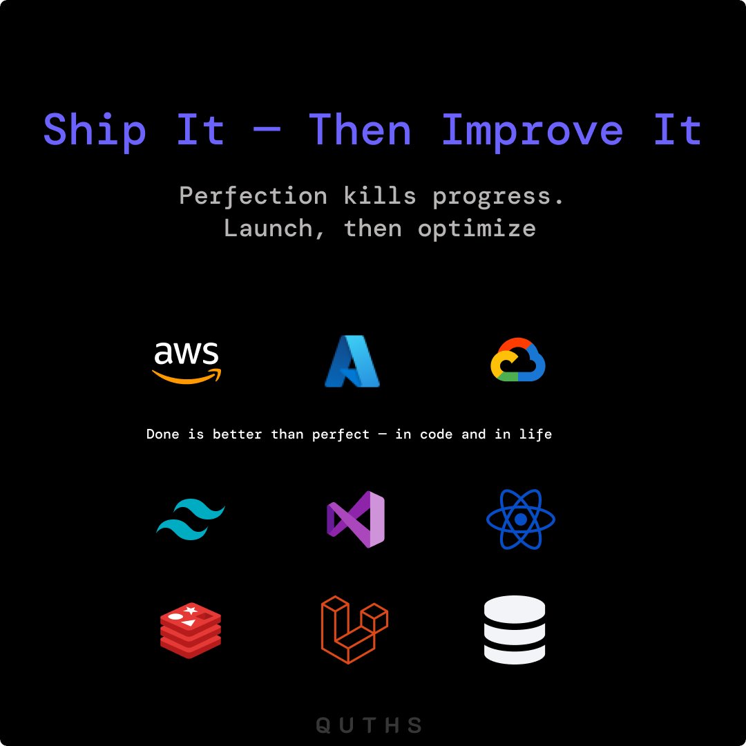 kojijosh's tweet image. Ship it first. Perfect it later.
Perfection kills progress. Launch → Learn → Improve.
Done > Perfect — in code and in life ⚡️
#CodeLife #Developers #ReactJS #Laravel #Tech #Motivation
