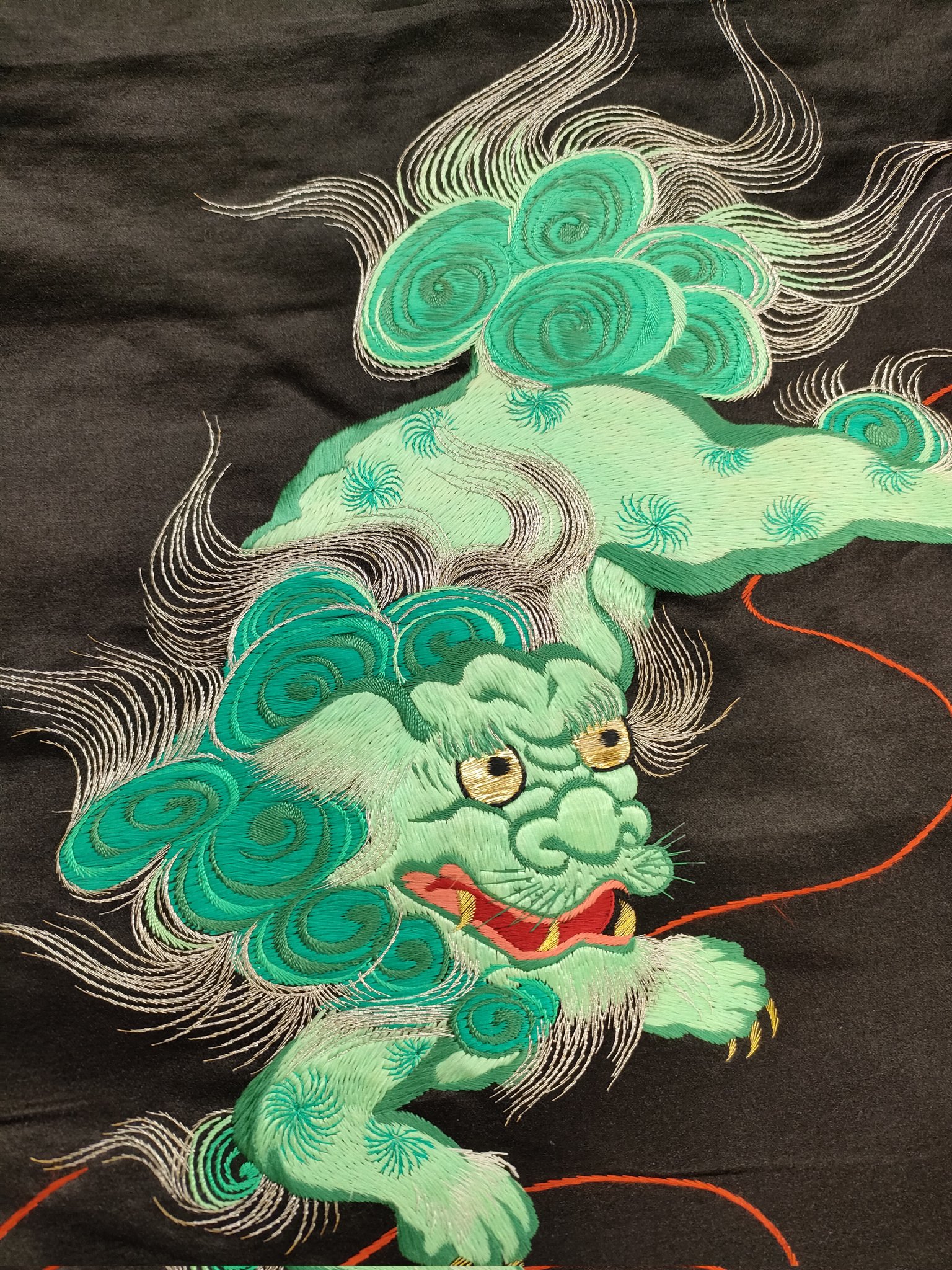 アンティーク　獅子刺繍の袋帯 Yahoo!オークション -「:獅子」(袋帯) (帯)の落札相場・落札価格