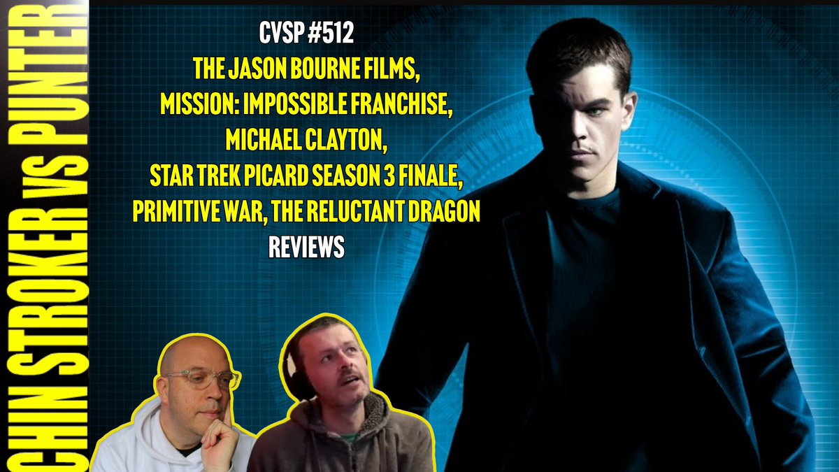 rewatchproj's tweet image. Mike (“Chinstroker”) &amp;amp; Paul (“Punter”) are back on CvsP— diving into: #PrimitiveWar #MissionImpossible franchise, The Reluctant Dragon, #StarTrekPicard S3, The Bourne Franchise &amp;amp; Michael Clayton #MoviePodcast
csvsp.libsyn.com/512-the-jason-…