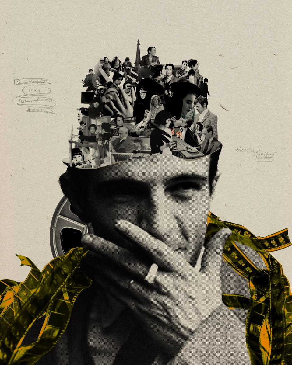 François Truffaut  🎞️✂️
(Feb. 6, 1932 – Oct. 21, 1984)

by Bita - maestra of collage <a href="/Bitaemm/">Bita</a> 
➡️ linktr.ee/bitaem