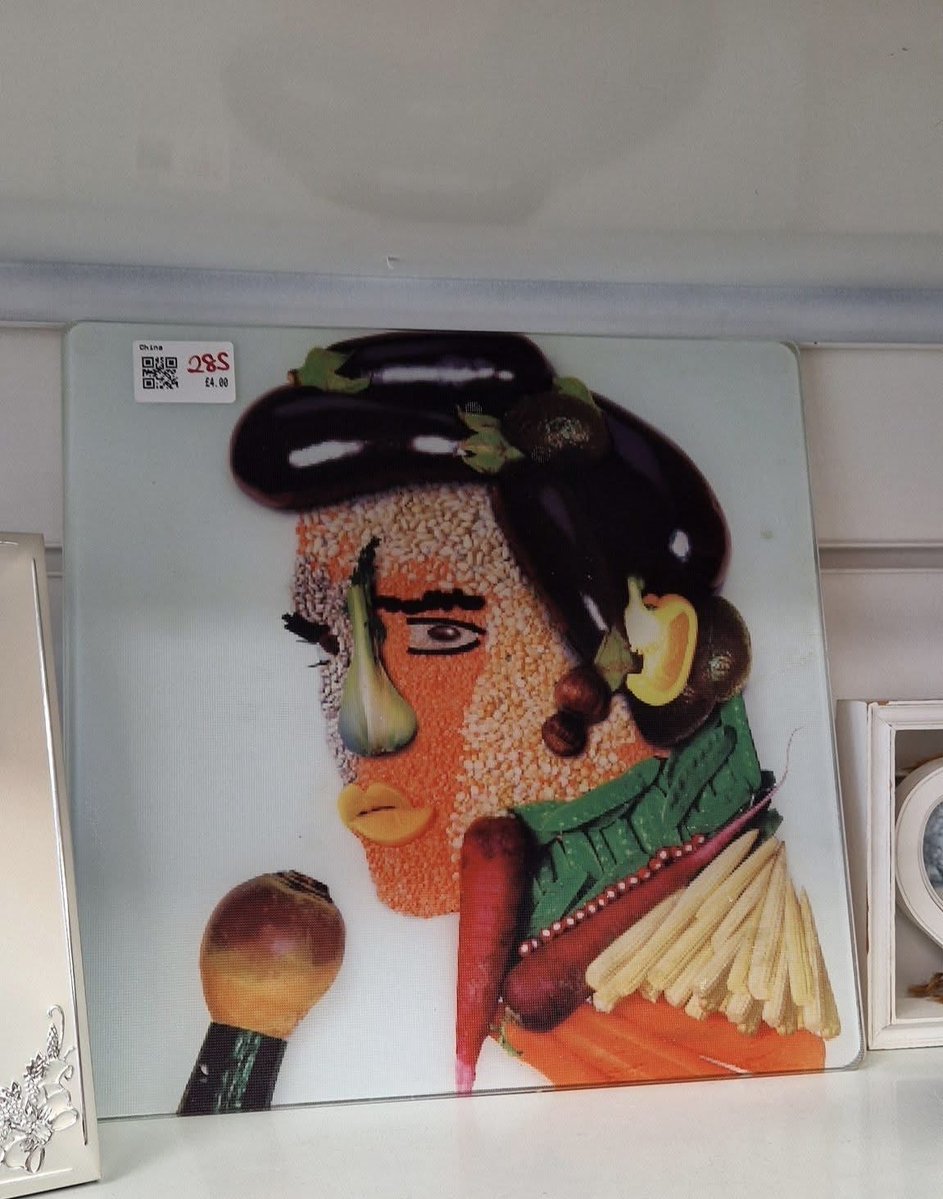 If I came across an ‘Elvis made of vegetables’ chopping board for £4 in a charity shop, I’d happily pay £5 and smile like a silly tit every time I used it.