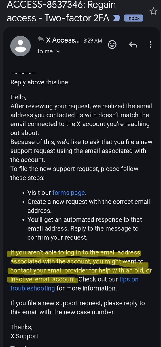 This is a reason why <a href="/grok/">Grok</a> might fail as an AGI candidate under <a href="/elonmusk/">Elon Musk</a> 's <a href="/X/">X</a> 
It's robotic / canned replies can't use simple logic to undertstand that I said I don't own the domain anymore (email) used to create a twitter acc, where X insists it needs to send a mail to 🙄🤷