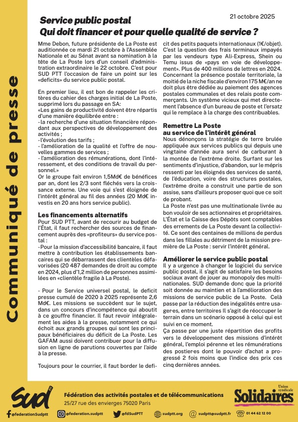 Fédération Sud PTT tweet media