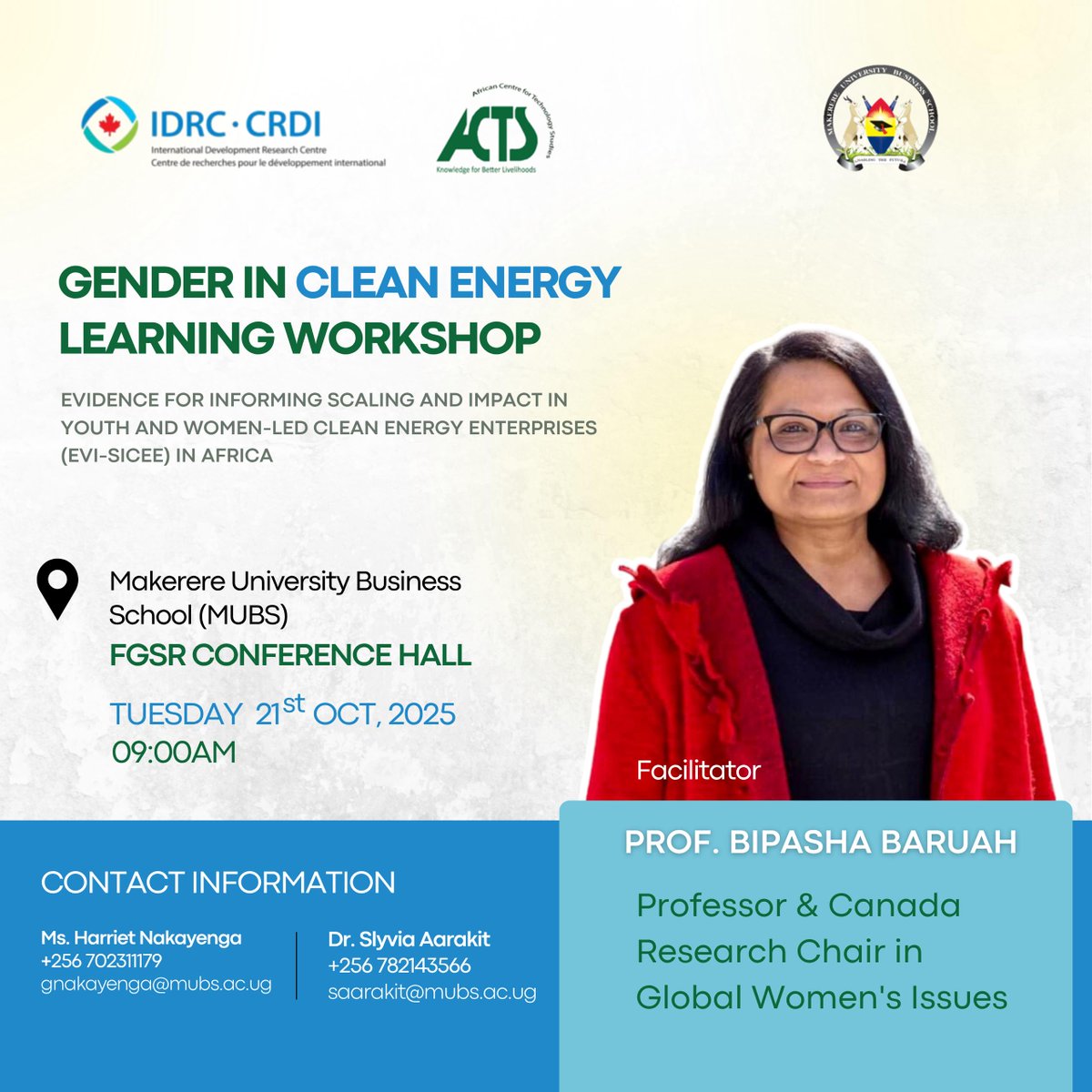 ACTSNET's tweet image. 1/6
Day 2 of the EVISI-CEE Gender in Clean Energy Learning Workshop is underway at Makerere University Business School (MUBS)!
Today’s theme “Demystifying Gender Equity and Social Inclusion in Clean Energy” explores how women and youth can be meaningfully included in…