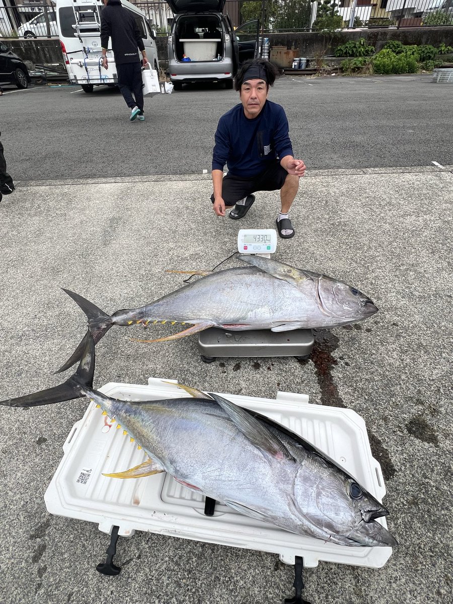 yellowfin_reiko's tweet photo. ワタヌキ43.3kg
後半は60mラインに反応がずっと出てました、反応に当て流すも簡単には行かず、苦戦。
サメブレイク2で終了となりました。
　
本日もチャレンジありがとうございました https://t.co/6UkVsM0Ttu