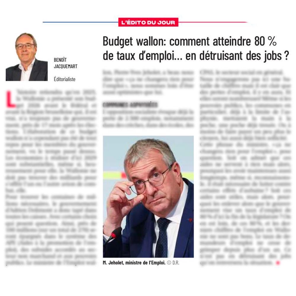 Bientôt 10 ans que le MR pilote l’économie en Wallonie.

Le chômage est au plus haut. La convergence avec la Flandre s’évanouit. 

Pas de compréhension, pas de vision, pas d’ambition.