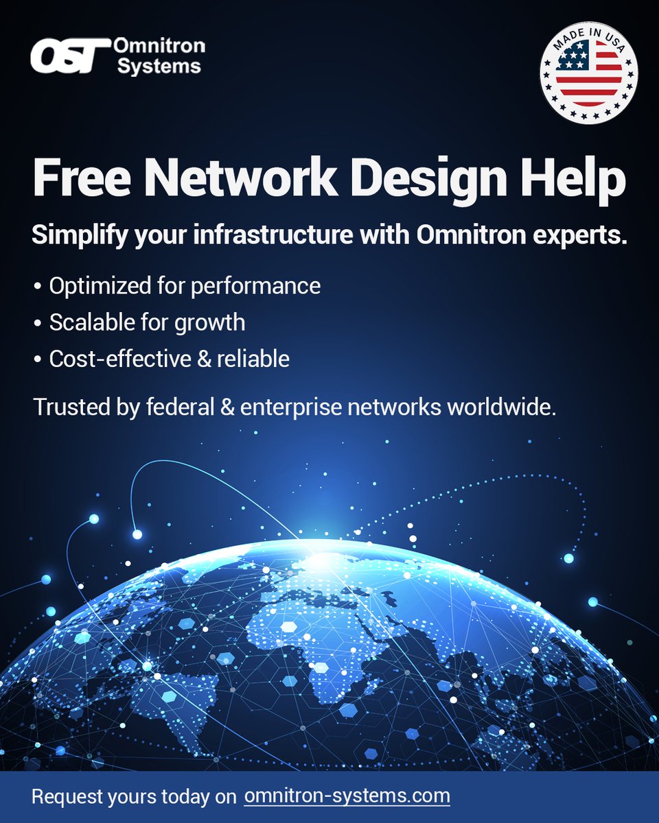 OmnitronSystems's tweet image. Need a smarter network? Get Free Design Help from Omnitron experts.
✔ Optimized performance
✔ Scalable growth
✔ Cost-effective reliability
Trusted by federal &amp;amp; enterprise networks 🌐

🔗 omnitron-systems.com/free-network-d…

#OmnitronSystems #NetworkDesign #Networking