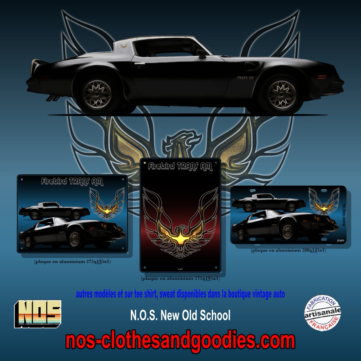 JOnoscetg's tweet image. Pontiac Firebird Trans Am ! look noir et or, légende  du cinéma.
Plaque aluminium premium 
Création et impression artisanale française 
Dans notre boutique vintage auto :
 nos-clothesandgoodies.com
#TransAm #Firebird #Pontiac #MuscleCar #NewOldSchool #nosclothesandgoodies