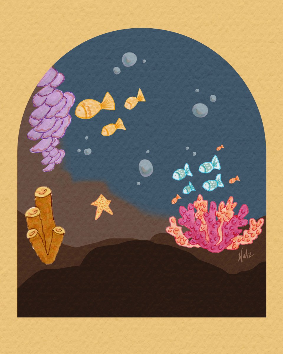 Natasha_Aguiar_'s tweet image. Life thrives in every corner of the ocean, this hero piece brings reefs and creatures together in a magical scene 🐠🌊 #OceanMagic #SurfacePatternDesign #WhimsicalArt #ArtLicensing #NatureDesign
