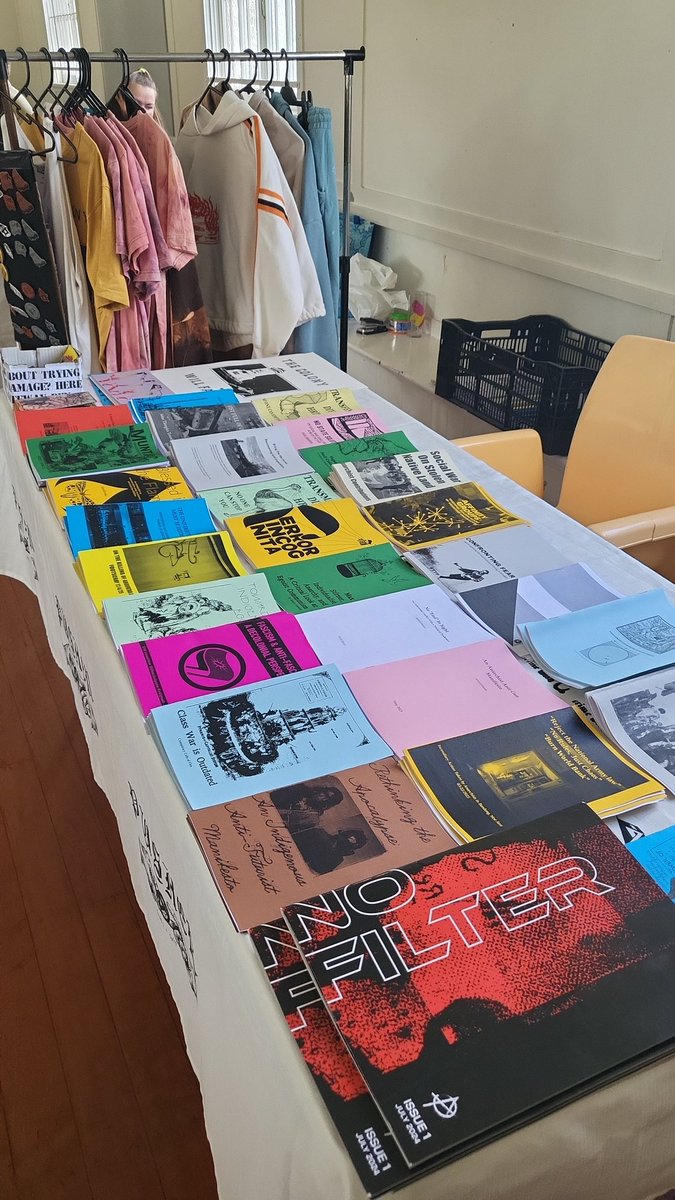 Stayseaok's tweet image. Anarchy is often called utopian. But why fight for anything less? 

We print and distribute what we can, how we can, where we can. Free or donation. This is a scaled demonstration of a utopia. Id rather do this; a creative, relational project, than stand &amp;amp; charge $5 for a paper.