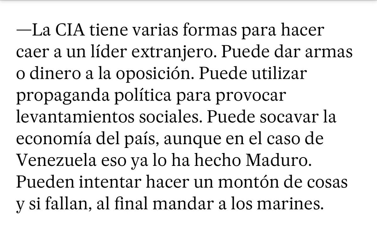 Manual del golpismo estadounidense explicado por uno de los máximos conocedores de cómo funciona la CIA, Tim Weiner

elpais.com/internacional/…