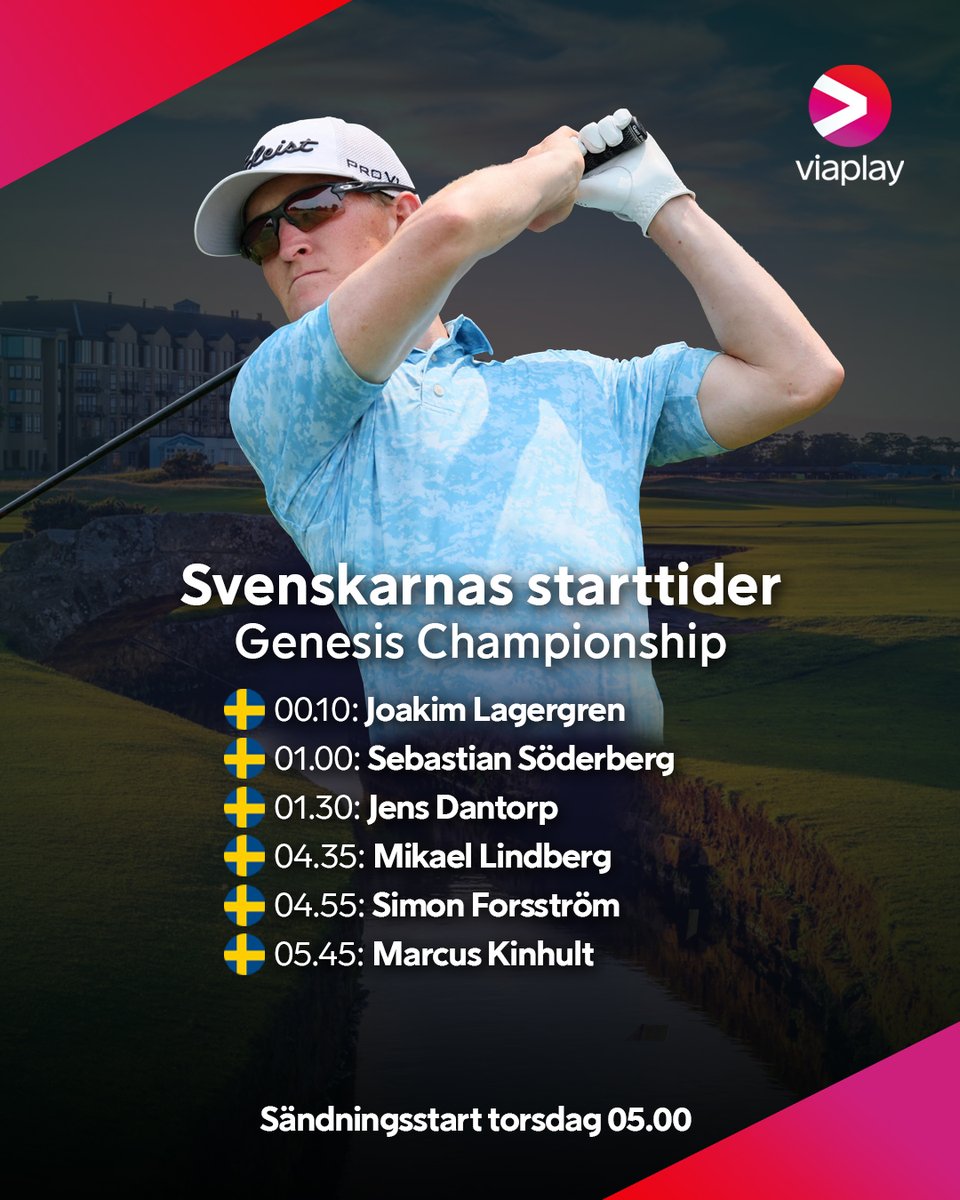 Sex svenskar på startlinjen när Genesis Championship går av stapeln i Sydkorea! 🇰🇷

📺 Se Genesis Championship på Viaplay och V sport golf