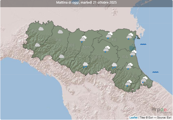 🌧️Le previsioni #meteo di oggi in #EmiliaRomagna: al mattino nuvoloso con piogge sul settore centro/orientale, che tenderanno ad esaurirsi, interessando nel pomeriggio l'Appennino romagnolo. Dalla sera tendenza ad esaurimento dei fenomeni
🌡️14/19°C
arpae.it/it/temi-ambien…