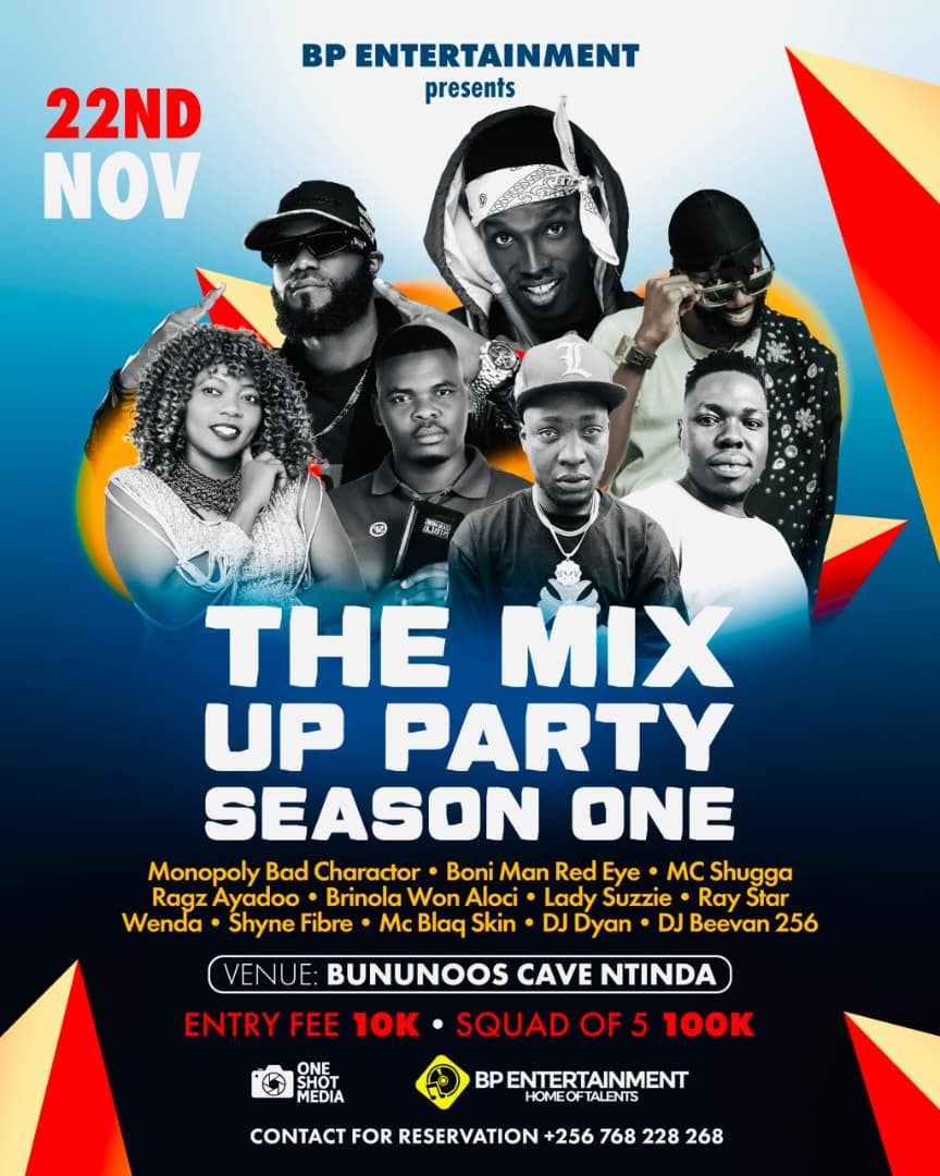 Event Update. 

22Nd November. 
#THEMIXUP_PARTYSN1 

#BUNUNOOSCAVE NTINDA. 

FT @MONOPOLY