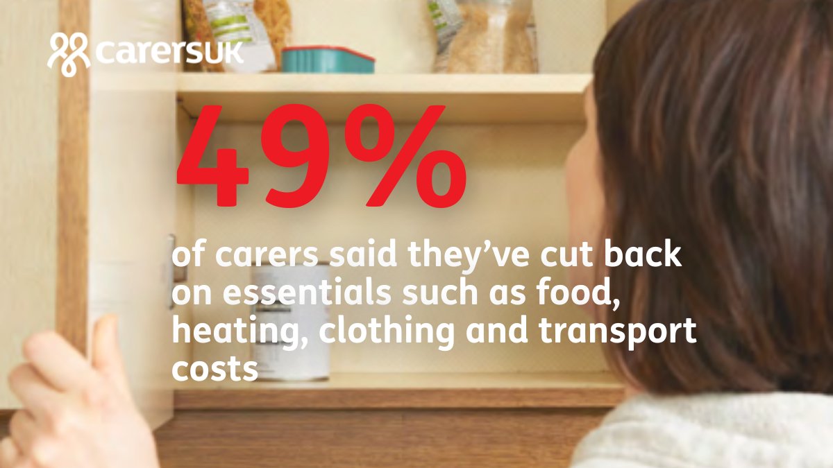Unpaid carers are at breaking point.

Our new #CostOfCaring report reveals a system stretched to its limit and its carers who are paying the price.

•52% are caring for longer hours
•49% have cut back on essentials like food and heating
•42% say their health has worsened