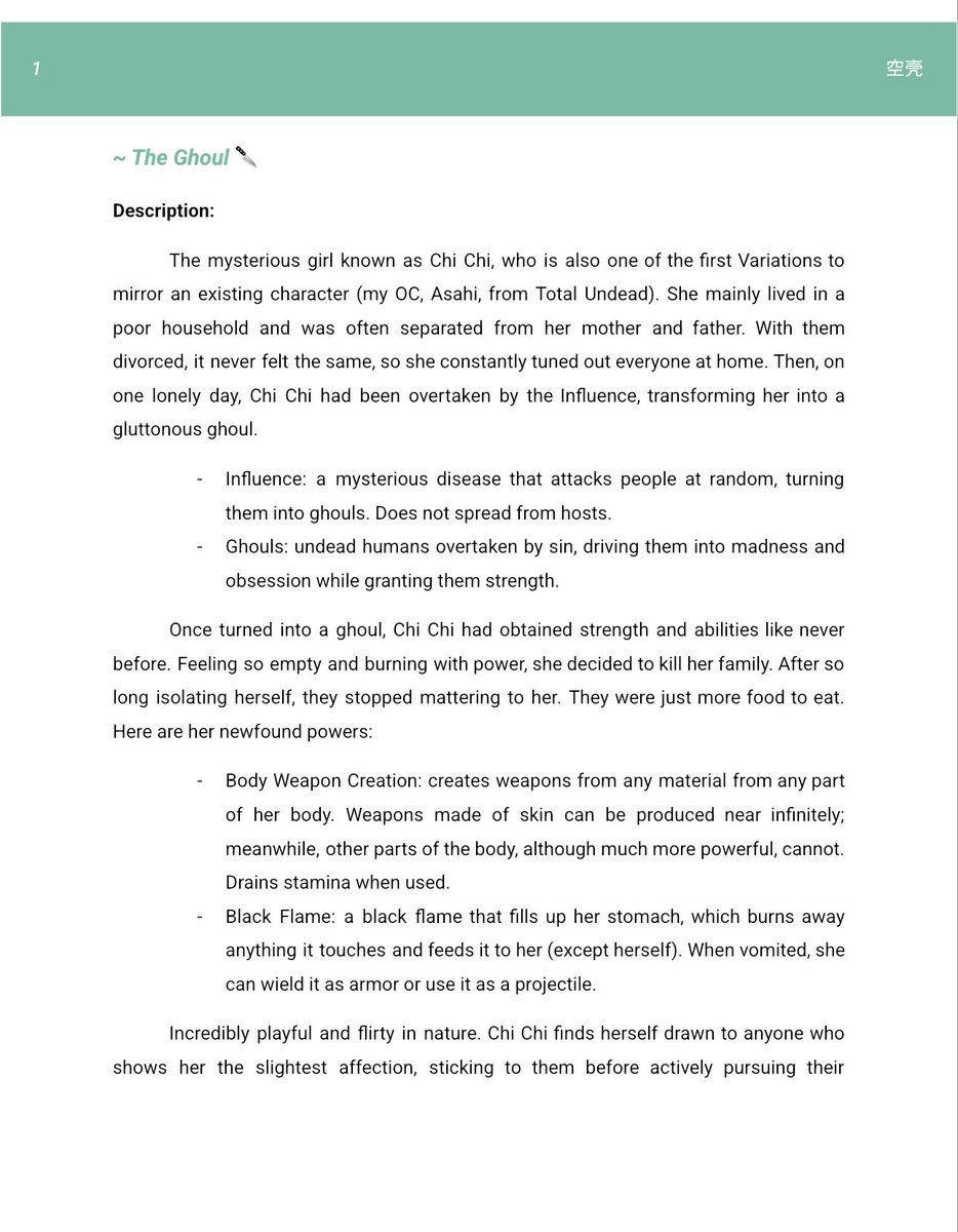 rat_queen_rebrn's tweet image. big things are happening on google docs 👀 docs.google.com/document/d/1br…

i feel so fancy color-coding things and separating them into super cool sections and paragraphs

anyways, this is just a sheet for my roleplaying characters to lay out their characters