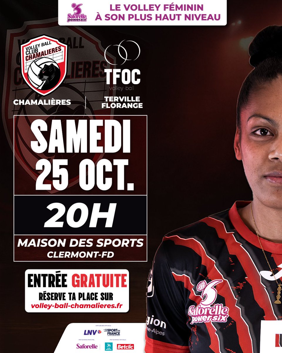 Venez rugir avec les Panthères 🐾
Samedi 25 octobre – 20h – Entrée GRATUITE
📍Maison des Sports Clermont-Fd
Un choc face à Terville Florange
🎟️ Billetterie ouverte urlr.me/JMrCg3
🔺Ouverture des portes dès 19h avec animations by Place aux Jeux !