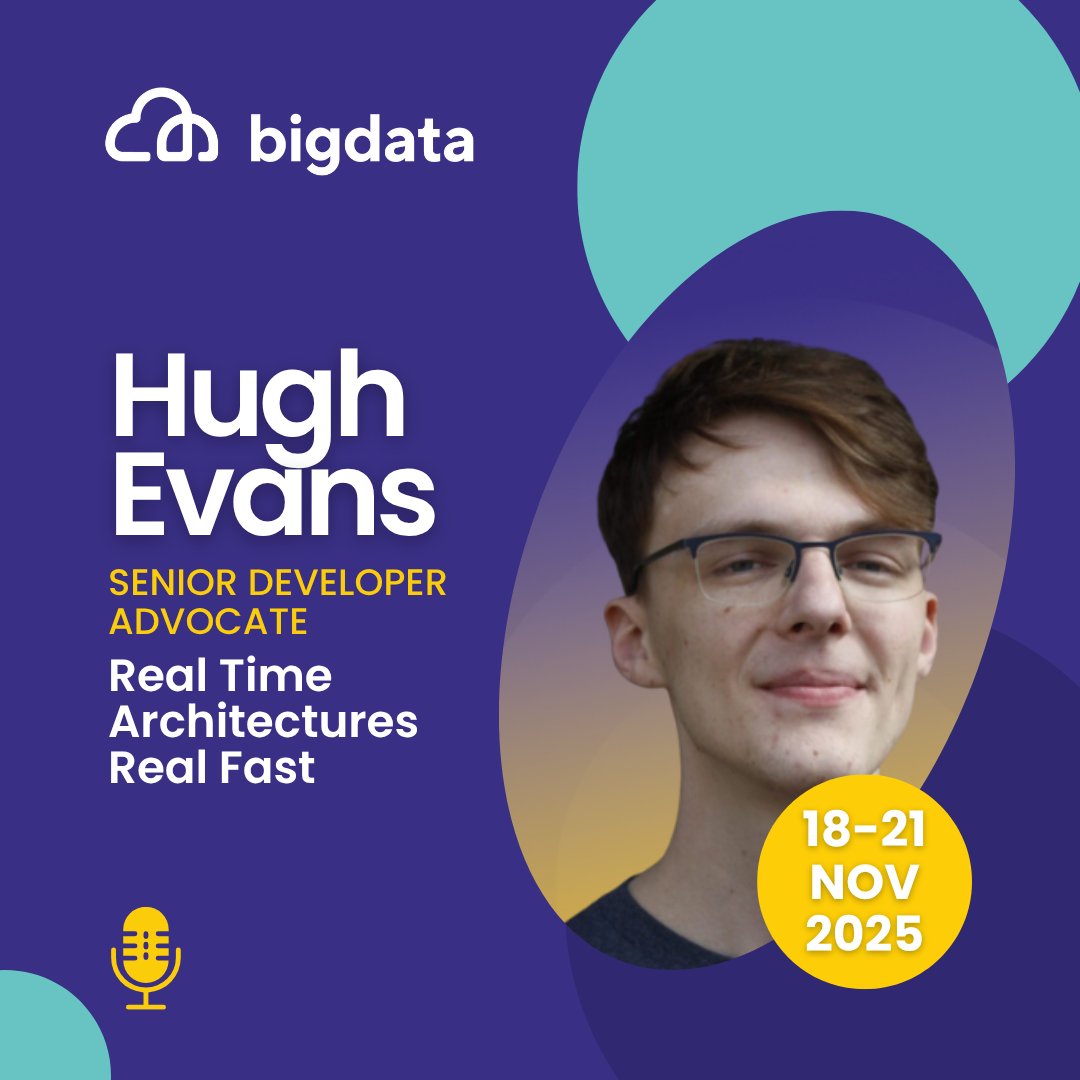 BigDataConfEU's tweet image. Join Hugh Evans at Big Data Conference Europe 2025 for a hands-on session: “Real Time Architectures Real Fast.” Discover how to build a super simple real-time data architecture using open-source tools.

For registration and more information, visit bigdataconference.eu 📝🔍