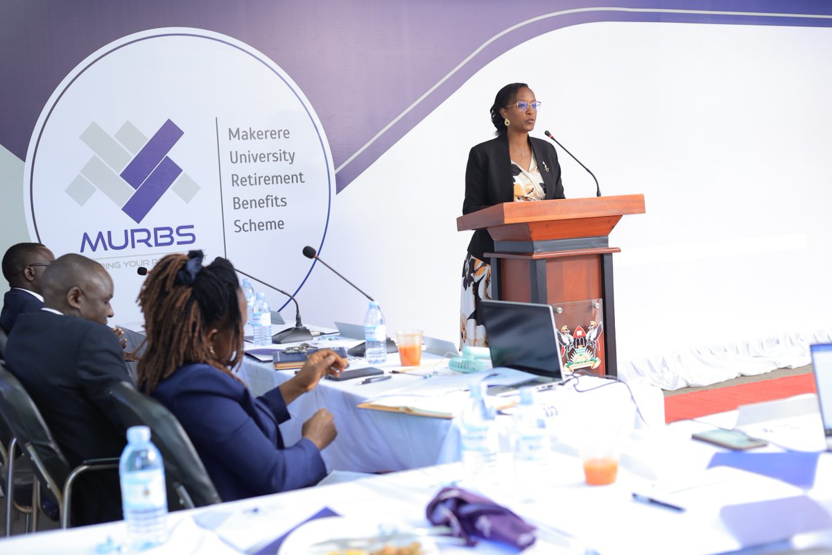 Makerere's tweet photo. At #MURBS FY2024/2025 Performance Presentation, Chairperson @Makerere Council, Mrs @LornaMagara and the VC through Prof @SsaliSarah echoed their pride in the work MURBS is doing to secure the financial future of Mak staff and pledged the University's continued and unwavering support.
