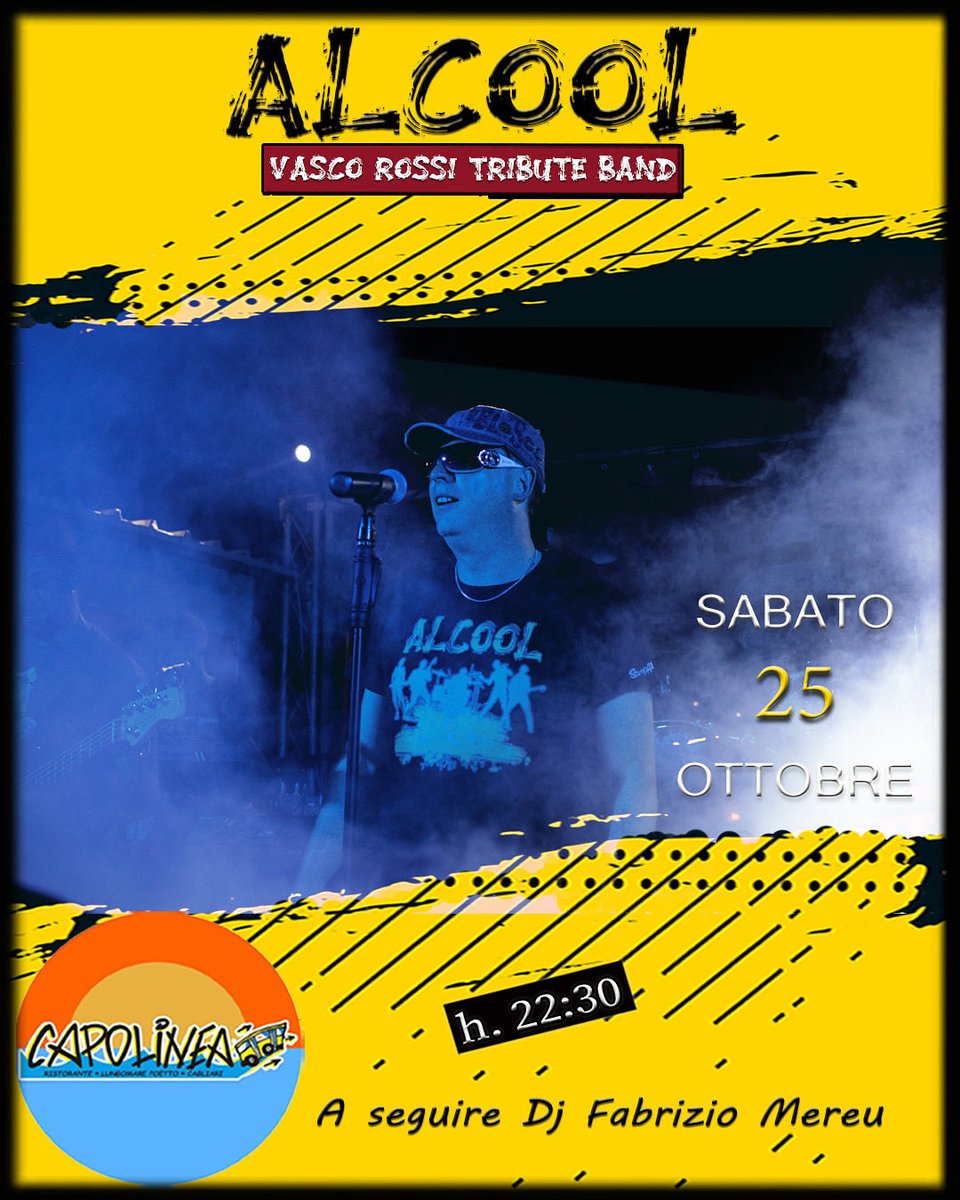 AlcoolBand's tweet photo. ★‼️ 𝐀𝐋𝐂𝐎𝐎𝐋 (𝐕𝐚𝐬𝐜𝐨 𝐑𝐨𝐬���𝐢 𝐓𝐫𝐢𝐛𝐮𝐭𝐞 𝗕𝐚𝐧𝐝) 𝐥𝐢𝐯𝐞 @𝗖𝗮𝗽𝗼𝗹𝗶𝗻𝗲𝗮 ‼️★

📅 𝗦𝗔𝗕𝗔𝗧𝗢  ➋➎  𝗢𝗧𝗧𝗢𝗕𝗥𝗘  
📌 𝗖𝗮𝗽𝗼𝗹𝗶𝗻𝗲𝗮
📍 𝗖𝗮𝗴𝗹𝗶𝗮𝗿𝗶 - 𝗟𝘂𝗻𝗴𝗼𝗺𝗮��𝗲 𝗣𝗼𝗲𝘁𝘁𝗼
⏰ ②②:③⓪ https://t.co/yA56xsUHtg