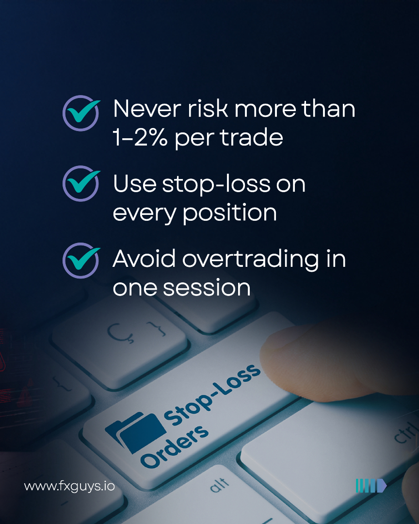 FXGuysNews's tweet image. ⚠️ Risk management isn’t exciting—but it’s the difference between staying in the game or blowing your account.

✔️ Keep risk small
 ✔️ Always set stop-loss
 ✔️ Don’t overtrade out of boredom or FOMO

Master risk first, profits will follow.

#fxguys #forexriskmanagement #forextips…