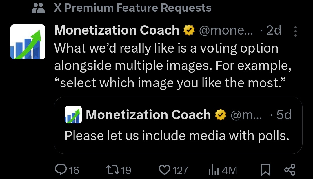 premkumarcbn01's tweet image. 𝕏 का Algoritham काफी घटिया किस्म हैं!
अब इस पोस्ट को ही देख लीजिए सिर्फ 16 Reply, 19 Repost और 127 Like पर 4 Million का इंप्रेशन !
आखिर ये कैसे पॉसिबल हो सकता हैं, हमारी पोस्ट पर इसका सौ गुना तक इंगेजमेंट आता हैं लेकिन इंप्रेशन मुश्किल से दो चार लाख जा पाता हैं!
लेकिन इनका…