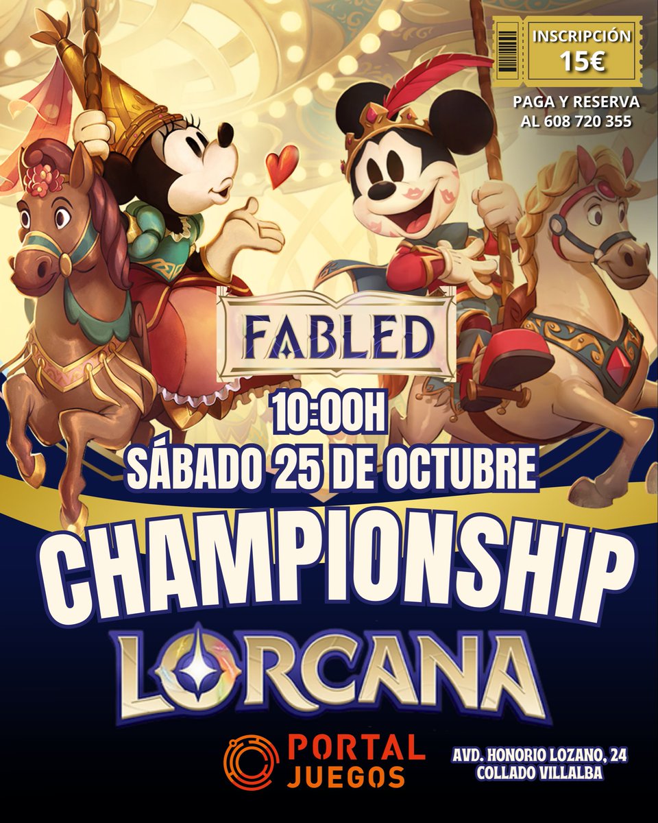 ¿Te apuntas este sábado al Championship de Lorcana? 🔥 Estad atentos, hoy publicamos los premios que habrá 👀