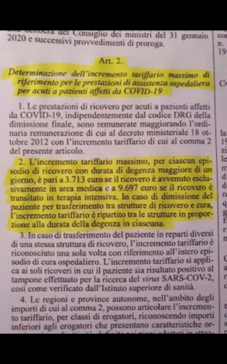 LauraRewind's tweet image. Visto che periodicamente vogliamo ricordare...
Incremento tariffario:
9.697 euro per ogni paziente Covid in terapia intensiva.
3.713 euro per ogni paziente Covid ricoverato. 
Una mangiatoia sanitaria senza precedenti.