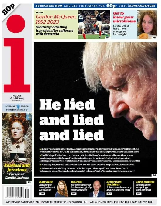 Former Conservative MP Michael Fabricant sharing a fabricated newspaper front page.
Here is the original front page.