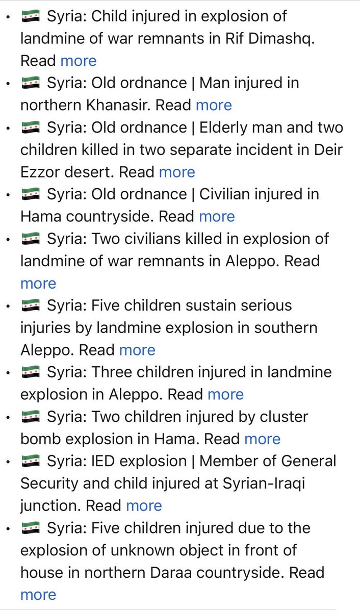 “Mine Action Weekly” Syria section a sad reminder of what seven days look like for the most dangerous country on the planet for landmines and UXO